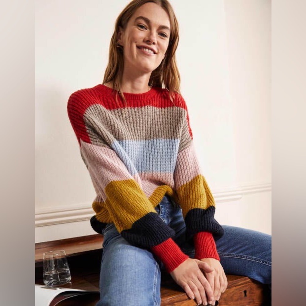 Boden Blouson Cuff Fluffy Sweater Size 6